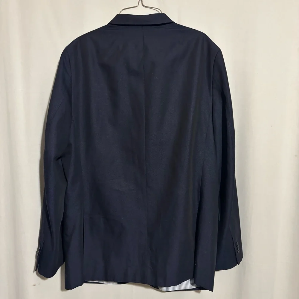 Banana Republic Tailored Fit Dark Blue 44R Men's Blazer 82% Wool 18% Linen